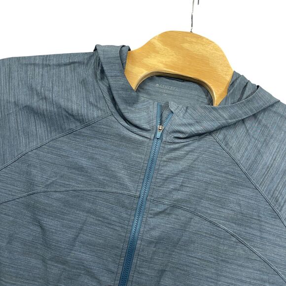 Athleta 2X Race Running Free Jacket Full Zip Mesh Inserts Zip Pockets Hooded - Picture 2 of 6